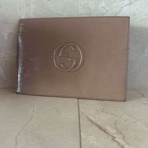 Gucci patent leather envelope clutch